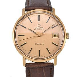 OMEGA Geneva Date GP Leather gold Dial Automatic Watch LXGJHW-202