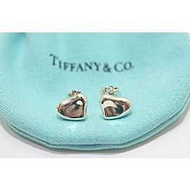 TIFFANY & Co Sterling Silver full Heart Stud Earrings LXGoods-269