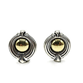 Lagos Sterling Silver 18K Yellow Gold Vintage Gold Dome Earrings