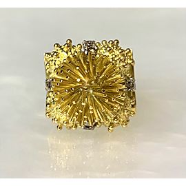 18K Yellow Gold Diamond Statement Ring