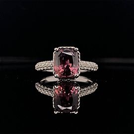 Diamond Sapphire Ring 18k Gold WG Women 3.027 Ct Certified $3950 913126