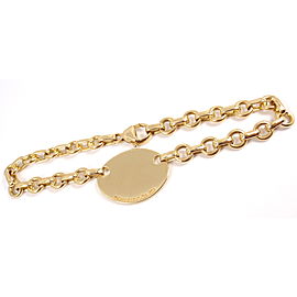 Tiffany & Co. 18K Yellow Gold Oval Tag Charm Bracelet