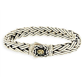 Sterling Silver and 18K Gold Heavy 11mm Cable Men's Bracelet