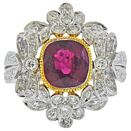 2.20 Carat Ruby Diamond Gold Ring