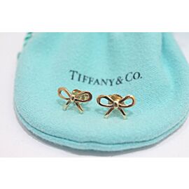 Tiffany & Co 18K Yellow Gold Bow Earrings Lxmda-472