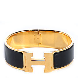 Hermes Yellow Gold & Enamel Wide Clic Clac H Bracelet