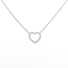 TIFFANY & Co 18k White Gold Metro Heart Necklace LXGYMK-185