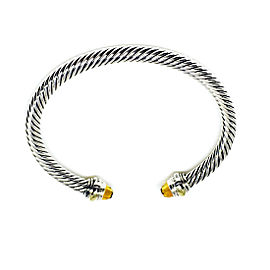 David Yurman Cable Classic Sterling Silver & 14K Yellow Gold with Citrine Bracelet