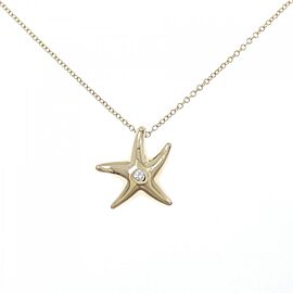 TIFFANY & Co 18K Yellow Gold Starfish Diamond Necklace E0098