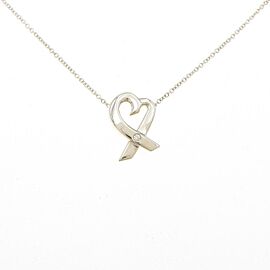 TIFFANY & Co 925 Silver Loving Heart Diamond Necklace LXGKM-86