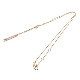GUCCI 18K Rose Gold Pink Sapphires Logo Tag Bar Plate Necklace LXGCH-139