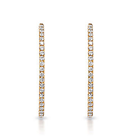 Abril Oval Shape Hoop Earrings Round Brilliant Diamond Earrings 14k ROSE Gold