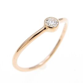 TIFFANY & Co Wave Single 18k Pink Gold Diamond US4.0 Ring