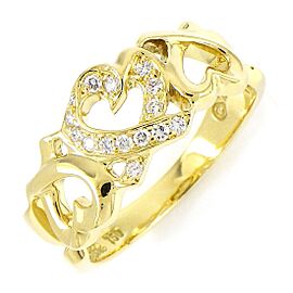 Tiffany & Co 18K Yellow Gold Triple Loving Heart Diamond Ring US 6 LXWBJ-624
