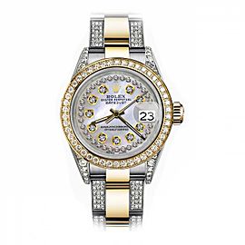 Rolex Pearl String 26mm Datejust Two Tone 18K Gold + SS + Side Diamonds Oyster Band + Bezel (Shelby Lynn Hill, MD)