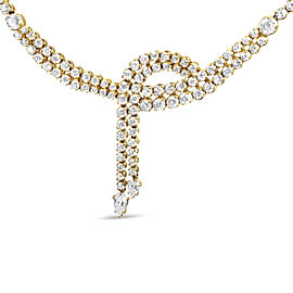 14k Yellow Gold 17.0 Cttw Diamond Double Row Lariat 18" Inch Tennis Necklace with Pear Shape Diamond Drop Tips (I-J Color, VS2-SI1 Clarity)