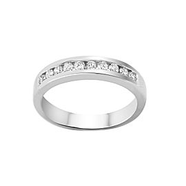 18k White Gold and Diamond Band Ring