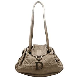 Christian Dior Bronze Quilted Cannage Leather Shoulder Hobo Bag 863132