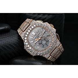 Patek Philippe Nautilus Custom Diamond Rose Gold Watch 5980