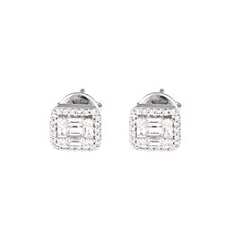 Mosaic Collection 18K White Gold Diamonds Earrings
