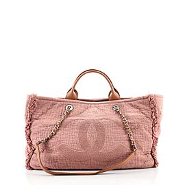 Chanel Double Face Deauville Tote Fringe Quilted Canvas