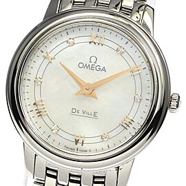 OMEGA De Ville Prestige Stainless Steel/SS 6P diamond Quartz Watch