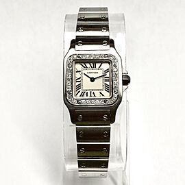 SANTOS De CARTIER GALBEE Quartz 24mm Steel 0.69TCW Diamond Watch
