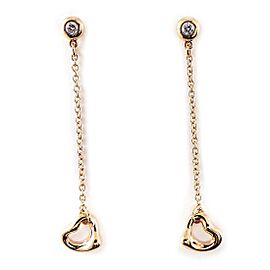 TIFFANY & Co 18K Pink Gold Open Heart Drop Diamond Earrings LXWBJ-829