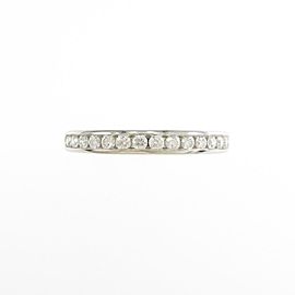 TIFFANY & Co 950 Platinum Diamond half Circle Ring LXGYMK-792