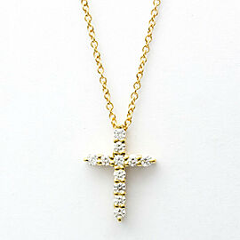 Tiffany & Co 18k Yellow Gold Mini Cross Necklace