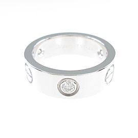 Cartier 18K white Gold Love Half Diamond Ring LXGYMK-557