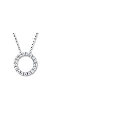 The LEO Diamond Circle Necklace in14K White Gold