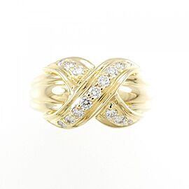 TIFFANY & Co Signature 18k Yellow Gold Diamond US4.5 Ring