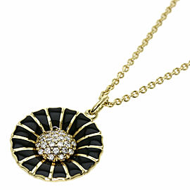 Georg Jensen Daisy Flower Diamond Enamel K18 Yellow Gold Necklace LXGQJ-592
