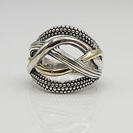Lagos Sterling Silver 18K Yellow Gold Unlaced Band Ring