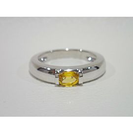 CHAUMET 18k white gold/yellow sapphire Ring