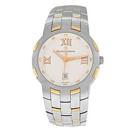 New Men Maurice Lacroix Milestone MS1017-PS103-110 Steel Gold $2500 Quartz Watch