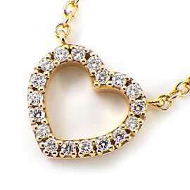 TIFFANY & Co 18K Rose Gold Metro Heart Pave Diamond Necklace