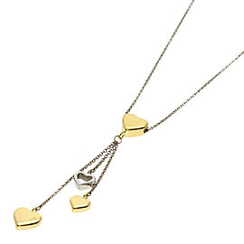 Tiffany & Co 18K Yellow white Gold heart drop Necklace QJLXG-2502