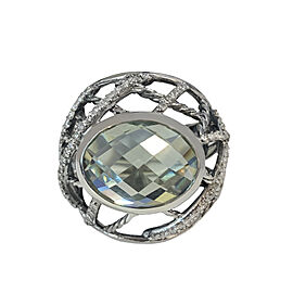 David Yurman Prasiolite Ring with Diamonds