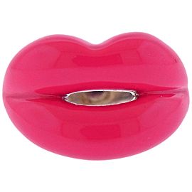 Solange Azagury Partridge Lips Hot Pink Enamel Silver Ring