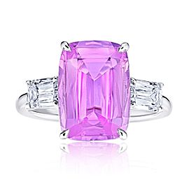 David Gross Cushion Light Pink Sapphire and Diamond Ring