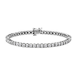 .925 Sterling Silver 1/2 Cttw Diamond Illusion-Set Miracle Plate Tennis Bracelet (I-J Color, I3 Clarity) - 7"