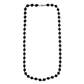 Tiffany & Co. Sterling Silver and Black Onyx Beaded Long Necklace