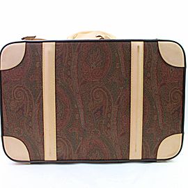 Etro Steamer Paisley Trunk Suitcase 866601 Brown Coated Canvas Weekend/Travel Bag