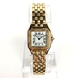 CARTIER PANTHERE 18K YG Watch ~0.45TCW FACTORY Diamond Bezel & Crown