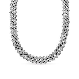 Jack Carats Round Brilliant Diamond Cuban Link Chain in White Gold for Men