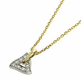 MIKIMOTO Diamond K18 Yellow Gold PT950 Necklace LXGQJ-508