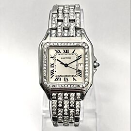 CARTIER PANTHERE Quartz 29mm Steel 3.42TCW Diamond Watch