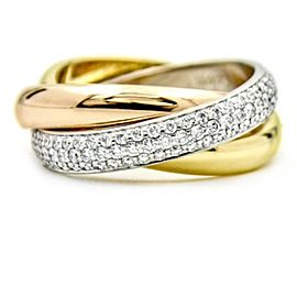 Trinity de Cartier tri gold .99 ct diamond ring siz 54 (just polished by Cartier)